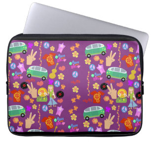 Groovy 60er Jahre Lila Muster Laptopschutzhülle