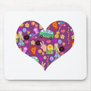 Groovy 60er lila Liebe Mousepad