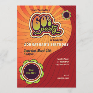 Groovy 60er-Party-Einladung Einladung