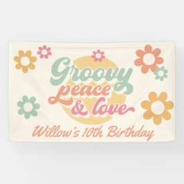 Groovy 60's 70's Blume Geburtstagsparty jedes Alte Banner