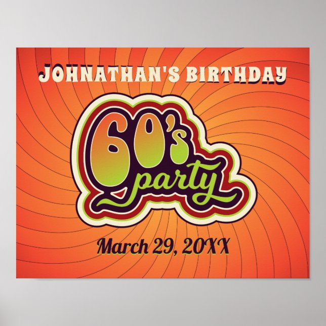 Groovy 60's Party Poster (Vorne)