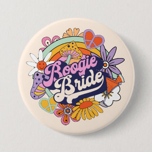 Groovy 70er Bachelorette Boogie Bride ID929 Button