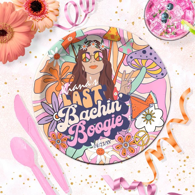 Groovy 70er Bachelorette Last Bachin' Boogie ID929 Pappteller (Von Creator hochgeladen)