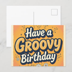 Groovy 70er Birthday Card Postkarte