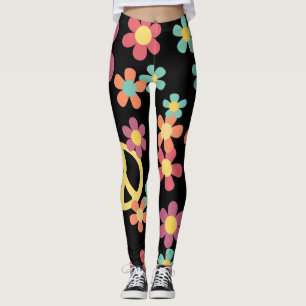 Groovy 70er Blume Mod drucken Leggings