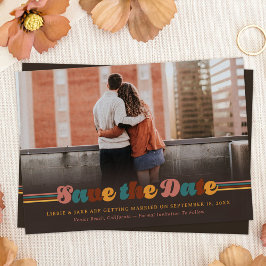Groovy 70er Colors Retro Save the Date Foto