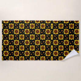 Groovy 70er Daisy Flower Power Muster Strandtuch