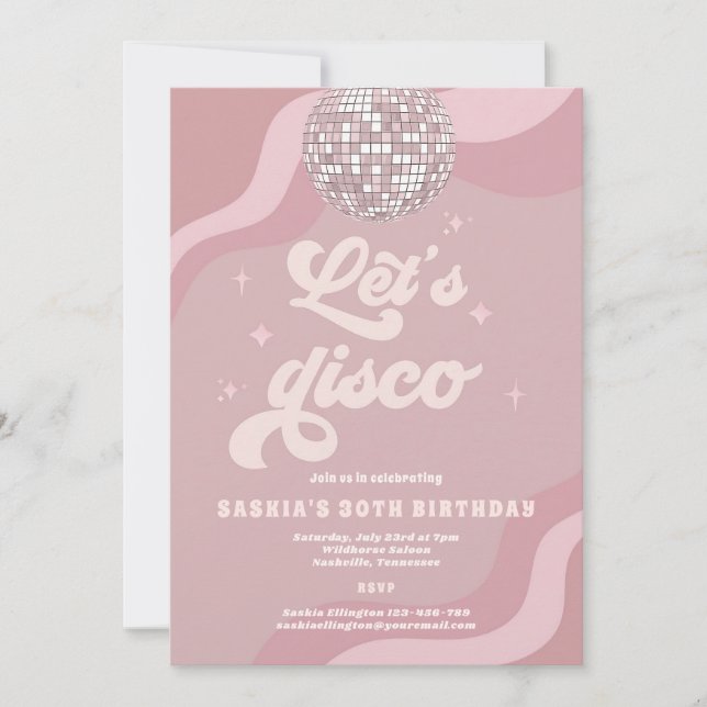 Groovy 70er Disco-Geburtstagseinladung Einladung (Vorderseite)