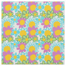 Groovy 70er Floral Fabric