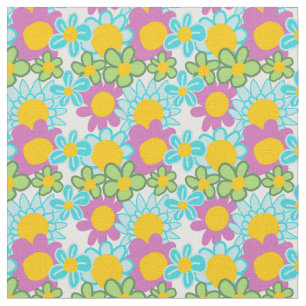 Groovy 70er Floral Fabric Stoff