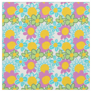 Groovy 70er Floral Fabric Stoff