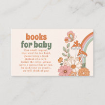 Groovy 70er Hippie Baby Shower Books for Baby Card