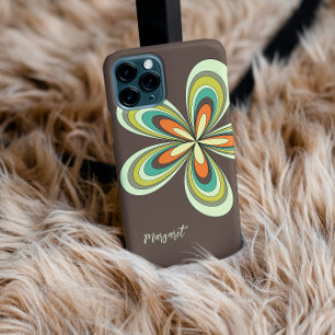 Groovy 70er Hippie Blume Brown Retro Daisy Name Case-Mate iPhone Hülle