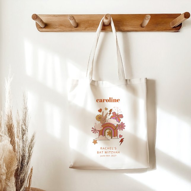 Groovy 70er Hippie Peace Orange Bat Mitzvah Custom Tragetasche (Von Creator hochgeladen)