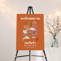 Groovy 70er Hippie Peace Orange Bat Mitzvah Willko