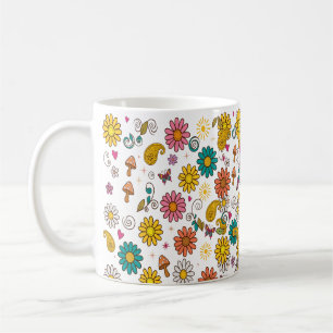 Groovy 70er Jahre Gänseblümchen Flower Power Muste Kaffeetasse