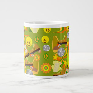 Groovy 70er Jahre Muster Jumbo-Tasse