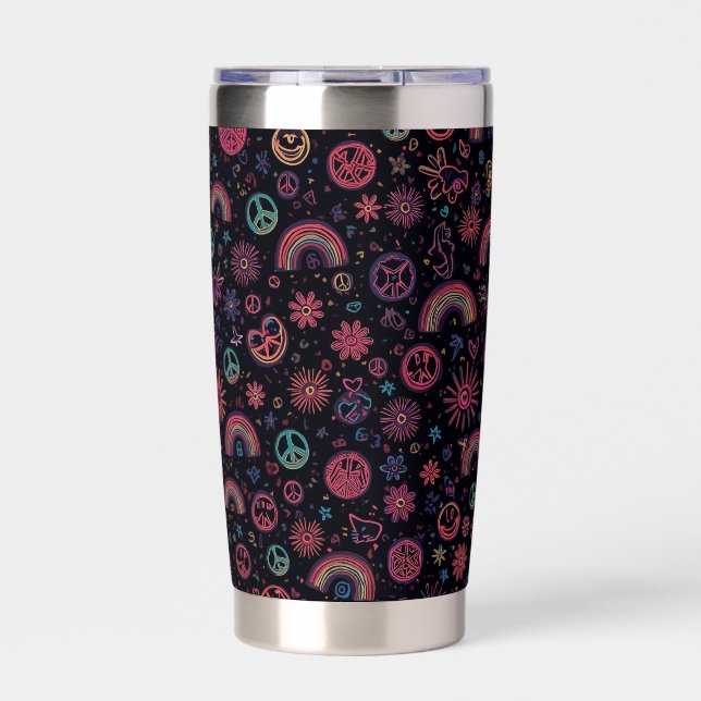 Groovy 70er Jahre Psychedelic Becher | Smiley-Gesi (Vorderseite)