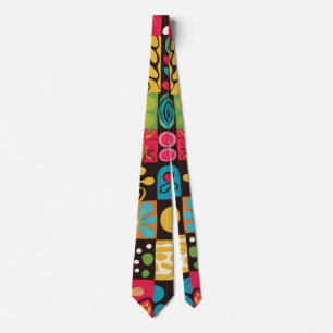 Groovy 70er Jahre Vibes Retro-Muster Krawatte