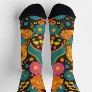 Groovy 70er Jahre Vibes Retro Muster Socken