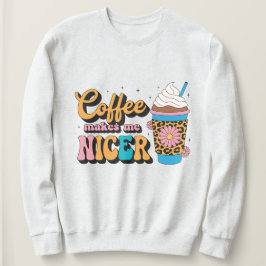 Groovy 70er Leopard Print Kaffee Macht Mich Nett Sweatshirt