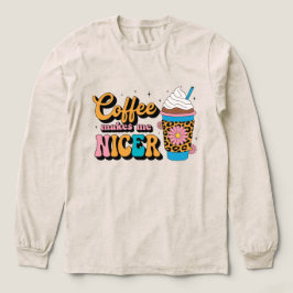 Groovy 70er Leopard Print Kaffee Macht Mich Nett Tri-Blend Shirt