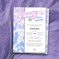 Groovy 70er Party Pastel Gefärbte Krawatte Geburts