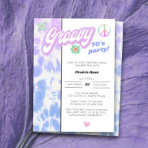 Groovy 70er Party Pastel Gefärbte Krawatte Geburts