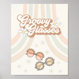 Groovy 70er Retro Groovy Brille bevorzugen Zeichen Poster