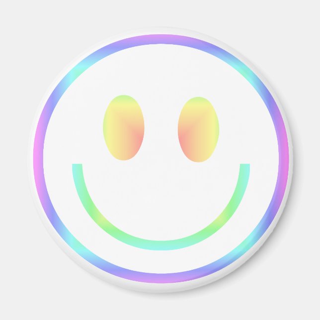 Groovy 70er Retro Happy Face Magnet (Vorne)