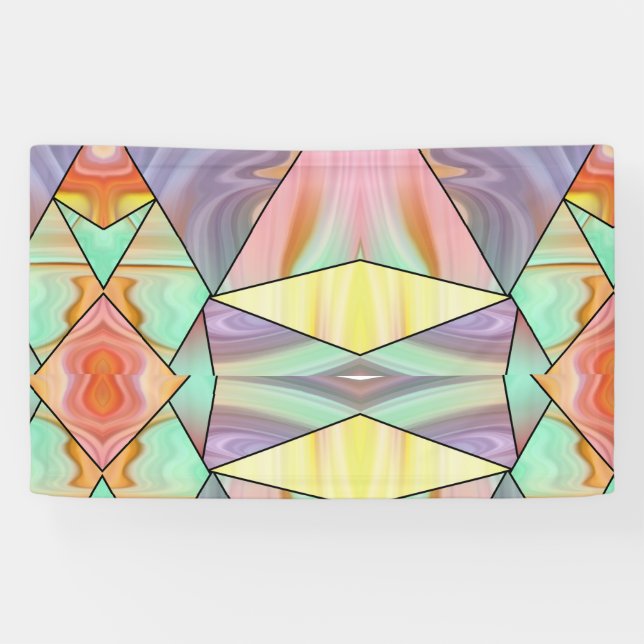 Groovy 70er Rosa lila und aquamarines Marmormuster Banner (Horizontal)