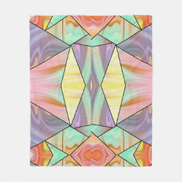 Groovy 70er Rosa lila und aquamarines Marmormuster Fleecedecke