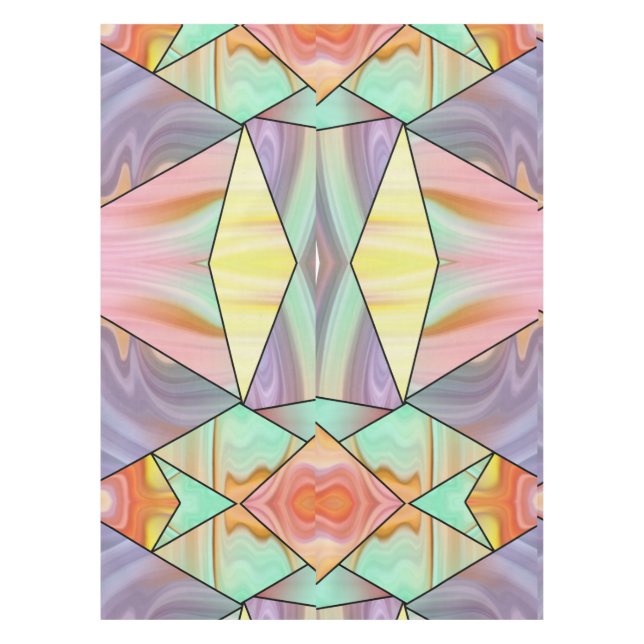 Groovy 70er Rosa lila und aquamarines Marmormuster Tischdecke (Vorderseite)