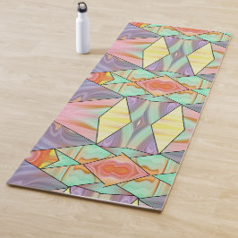 Groovy 70er Rosa lila und aquamarines Marmormuster Yogamatte