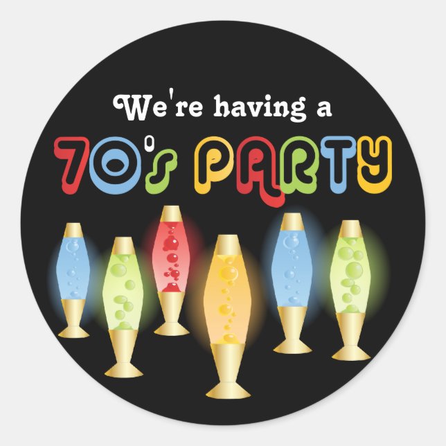 Groovy 70er runder aufkleber (Vorderseite)