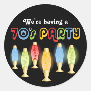 Groovy 70er runder aufkleber