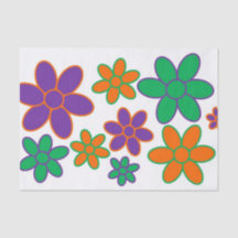 Groovy 70er Style Blume Tissue Paper