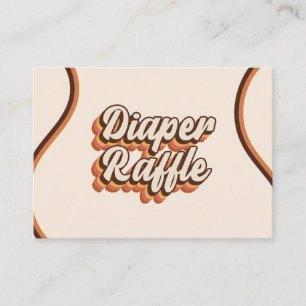Groovy 70er Typografie Retro Rainbow Diaper Raffle Begleitkarte