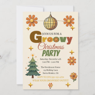Groovy 70er Weihnachtsfeier Einladung