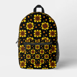 Groovy 70s Daisy Flower Power Pattern Bedruckter Rucksack