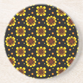 Groovy 70s Daisy Flower Power Pattern Getränkeuntersetzer