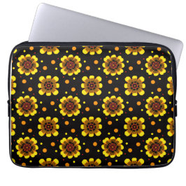 Groovy 70s Daisy Flower Power Pattern Laptopschutzhülle