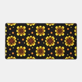 Groovy 70s Daisy Flower Power Pattern Schreibtischunterlage
