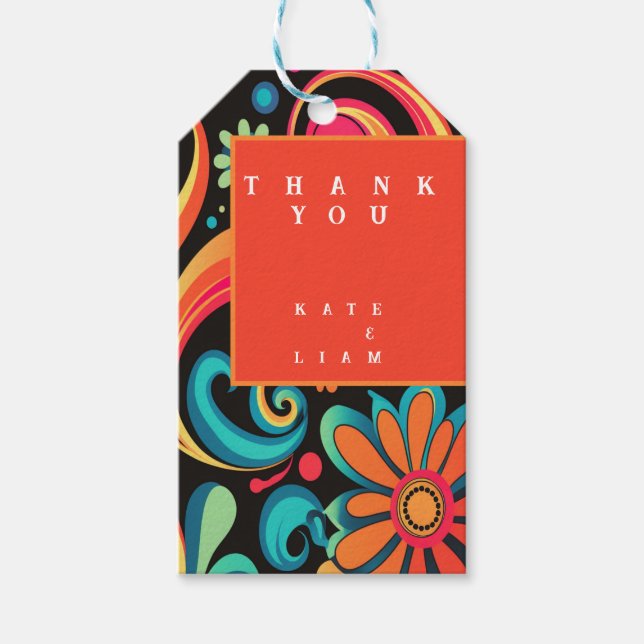 Groovy 70s geschenkanhänger (Vorderseite)