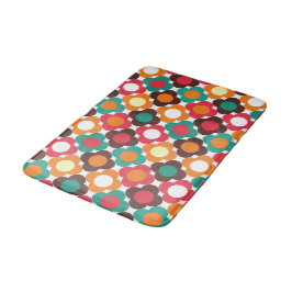 Groovy 70s Retro Flower Pattern | Bold Boho Floral Badematte