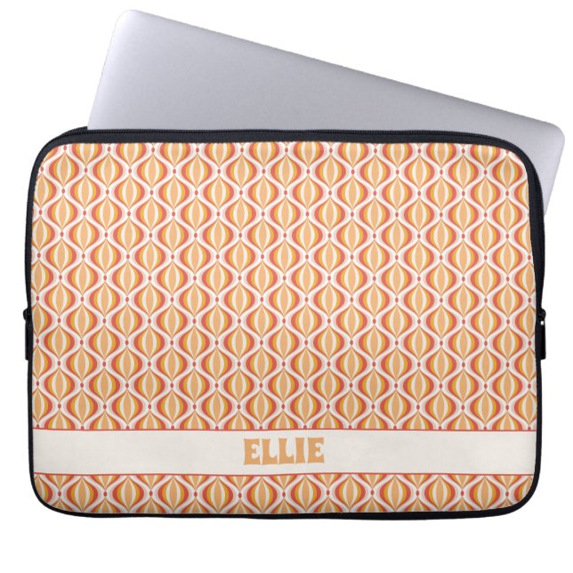 Groovy, 70s style patterned  laptopschutzhülle (Vorderseite)