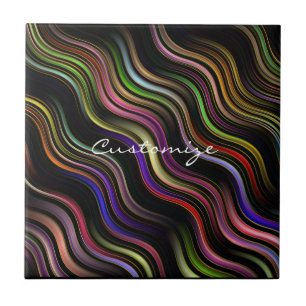 Groovy 70's Wavy Hippie Psychedelic Fliese