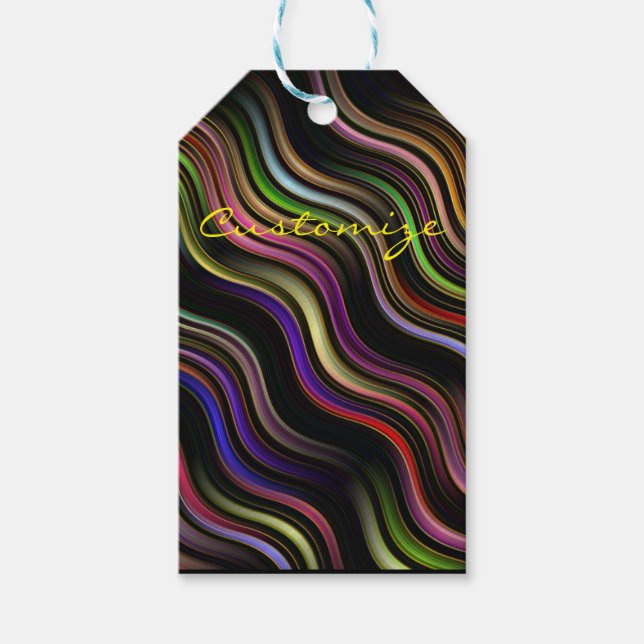 Groovy 70's Wavy Hippie Psychedelic Geschenkanhänger (Vorderseite)