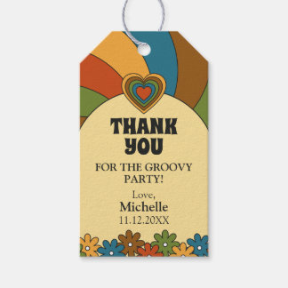 Groovy 80th Birthday Retro 60s Theme Geschenkanhänger