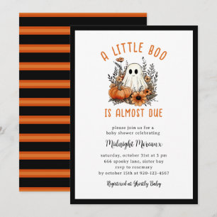 Groovy A Little Boo Halloween Baby Dusche Einladung